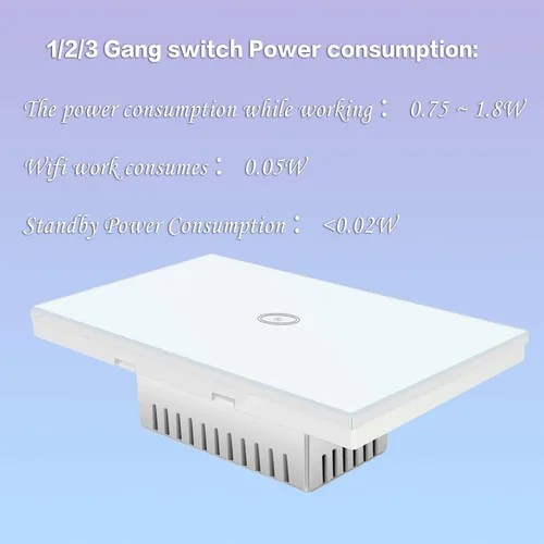 Vista 3 de Jinvoo Interruptor de luz táctil inteligente WiFi de pared, control remoto para teléfono inteligente, compatible con iOS y Android, con Alexa Echo