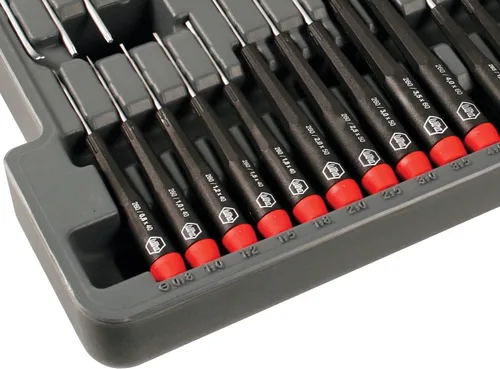 Vista 3 de Wiha 92191 Destornilladores de precisión Juego maestro de 51 piezas en bandeja de almacenamiento y 40010 Desmagnetizador desmagnetizador, negro