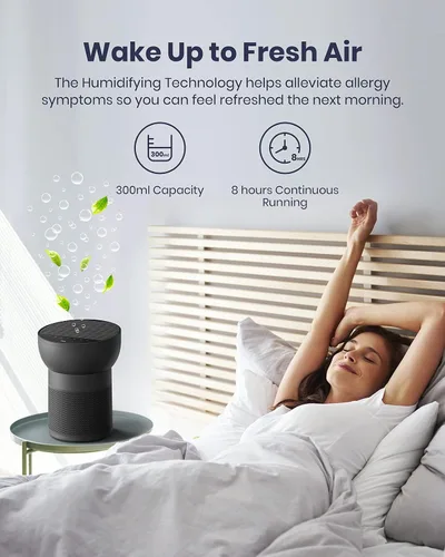 Vista 6 de TCL Breeva - Purificadores de aire A2 para dormitorio del hogar con ionizador de hasta 441 pies cuadrados, modo automático, filtro HEPA verdadero