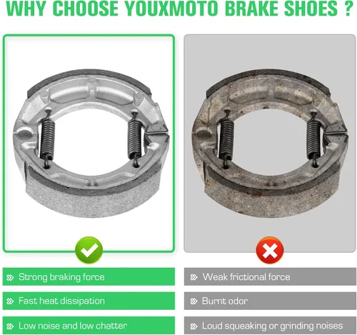 Vista 2 de Youxmoto Zapatas de freno delanteras traseras para Suzuki JR50 Mini 1978-2006/Suzuki ALT50 1983-1984/para LT50 QuadRunner 1984-1987/Apto