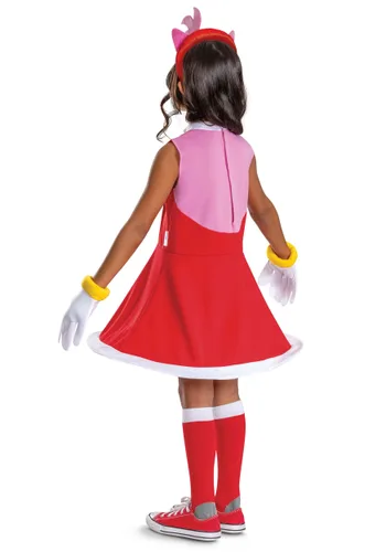 Vista 4 de Disfraz clásico de Amy Rose para niña de Sonic the Hedgehog Multicolor