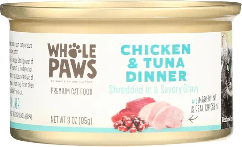 Vista 5 de Whole Paws, alimento húmedo para gatos sin granos, pastel de carne de res con verduras, 3 onzas