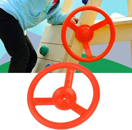 Vista 5 de VGEBY 1 Volante Swingset, plástico al aire libre de los niños del volante del accesorio del patio de juegos Swing Set (rojo) 0