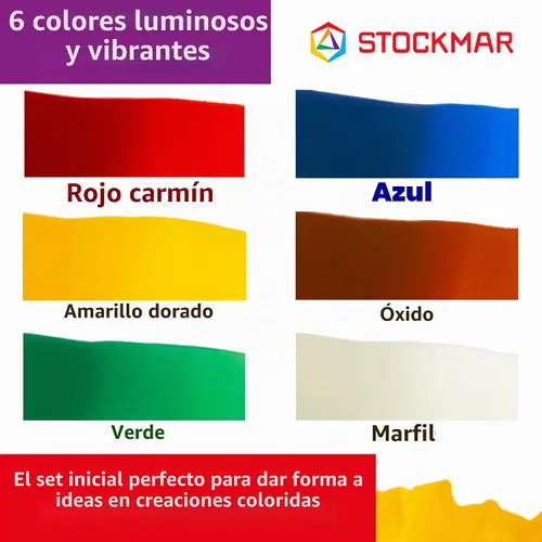 Vista 5 de Stockmar Cera de abejas para modelar - 6 Colores - 3.937x1.575 in