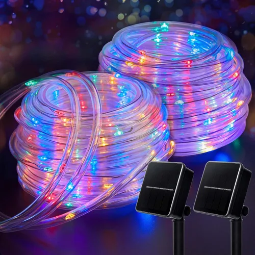 Vista 22 de Brightown Cuerda solar de 39 pies 100LED luces impermeables al aire libre