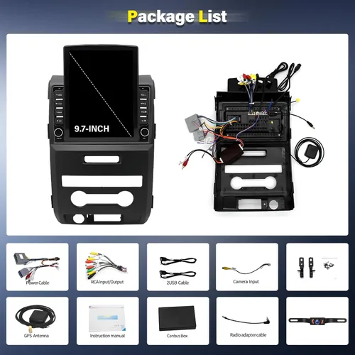 Vista 7 de Radio estéreo de coche Android 13 de 9.7 pulgadas para Ford F150 2009-2012, 2014 doble DIN WiFi incorporado Bluetooth GPS Navi 2011 2010 pantalla