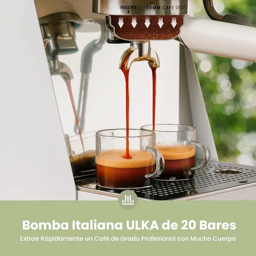 Vista 4 de Gevi - Máquina de café expreso de 20 barras con portafiltro de 2.283 in 3-Blanco