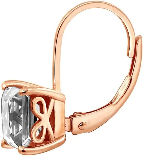 Vista 3 de Tienda Essentials Sterling Silver Princess Cut Leverback Earrings made with Infinite Elements Cubic Zirconia (previously Tienda Collection)