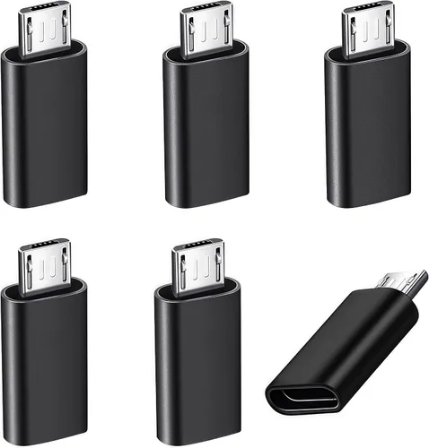 Vista 7 de Paquete de 5 adaptadores Micro USB a USB OTG, USB A a Micro USB, compatible con S7 LG, mouse, unidad flash, teclado, controlador de juegos, negro