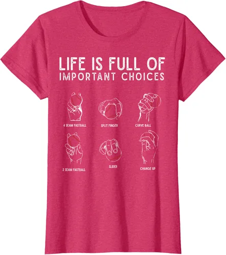 Vista 13 de Tipos de béisbol Pitches Life Choices Jugador Camiseta