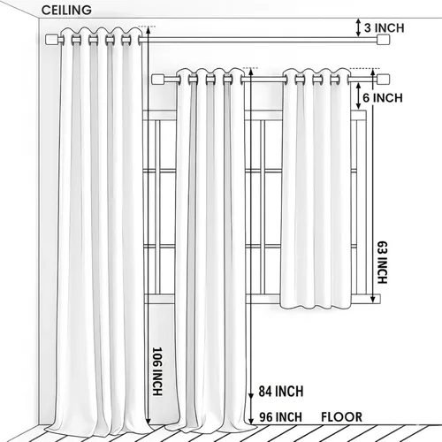 Vista 8 de VOGOL Cortina de ventana estilo campestre, cortinas estampadas con patrón de pájaros y hojas para dormitorio, paneles decorativos con ojales