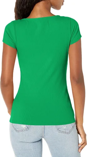 Vista 2 de GUESS Karlee Jewel Henley de manga corta para mujer