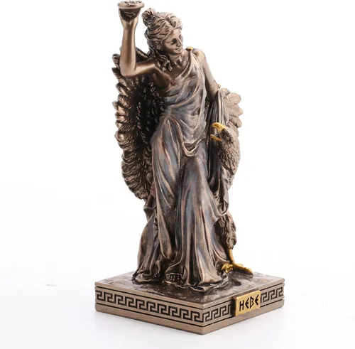 Vista 6 de Veronese Design Hebe - Figura de resina de la diosa griega de la juventud pintada a mano con acabado de bronce
