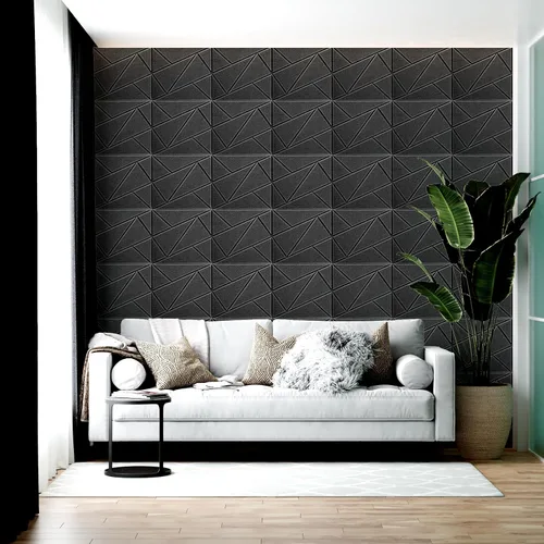 Vista 8 de Art3dwallpanels Paquete de 12 Paneles Acústicos de 12" X 12" Paneles de Pared Insonorizantes Autoadhesivos Amortiguadores de Sonido, Decoración