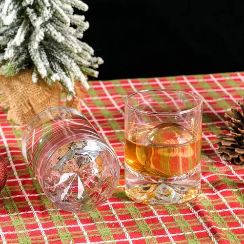 Vista 7 de Juego de 2 Vasos de Whisky de Cristal Soplado a Mano, 12 oz Vasos de Cóctel Old Fashioned, Vaso Lowball Rocks, Base Hexagonal Única para Bourbon