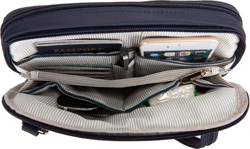 Vista 4 de Travelon - Bolsa de viaje antirrobo para mujer, Azul zafiro), 43199 341