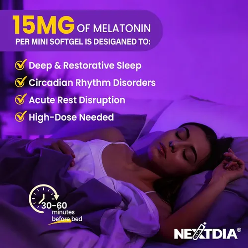 Vista 3 de Suplemento liposomal para dormir melatonina + magnesio, ayuda natural para dormir tranquila para adultos, 15 mg 30 mg pastillas de liberación