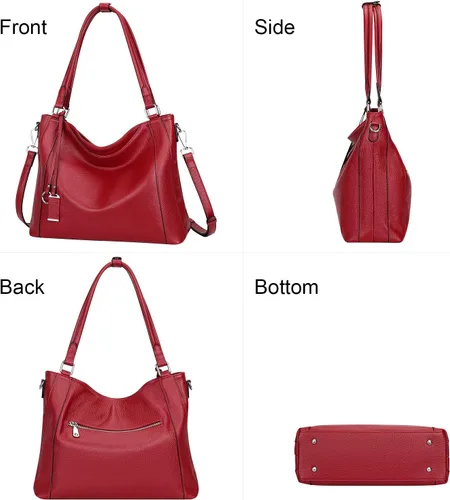 Vista 5 de Over Earth Bolsos de cuero suave para mujer, bolso de hombro tipo hobo grande