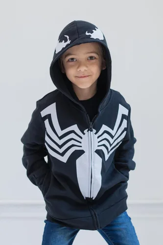 Vista 2 de Marvel Spider-Man Spider-Verse Venom - Sudadera con capucha y cremallera para niños pequeños y grandes