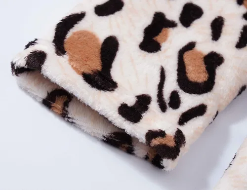 Vista 8 de Bata de baño con capucha de leopardo para niñas, de forro polar, para niños y adolescentes, talla 4T - 18