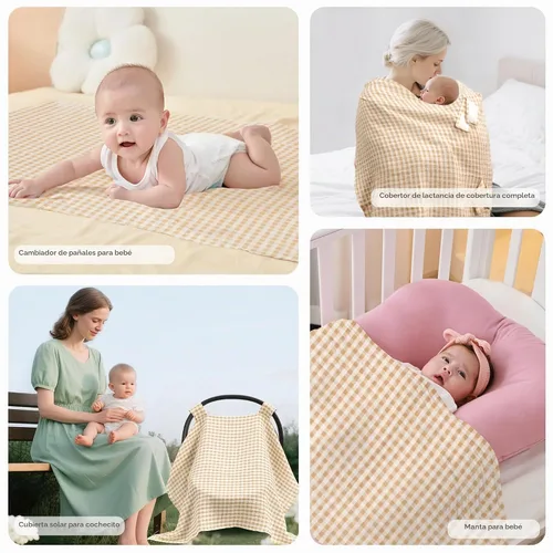 Vista 7 de SERAPHY Fundas de asiento de automóvil 100% muselina de algodón para bebés, funda universal para asiento de automóvil de bebé, cubierta de asiento