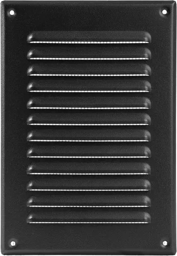 Vista 21 de Vent Systems - Cubierta de rejilla de ventilación de aire de alero rectangular de metal negro de 3 x 10 pulgadas (interior), deflector