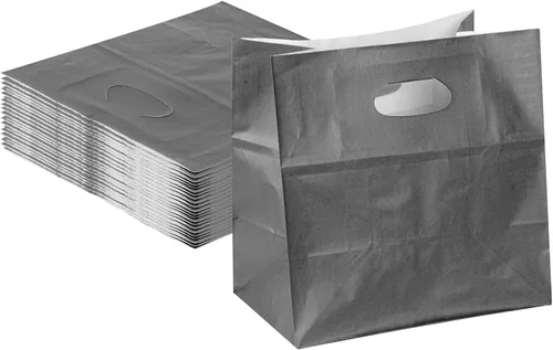 Vista 18 de Bag Tek Rectangle Paper Take Out Bag - with Handles - 11" x 7" x 11" - 100 count box
