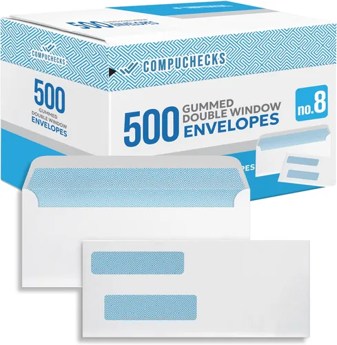 Vista 11 de Compuchecks Sobres de doble ventana #8 – Sobres de cheque de correo de seguridad – A prueba de manipulaciones, tinte de seguridad – 50