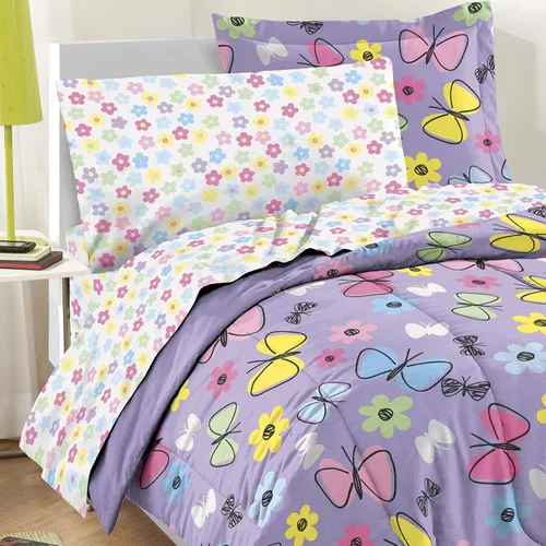 Vista 189 de Dream Factory Dinosaur Blocks - Juego de edredón de microfibra ultrasuave para niños, color azul, tamaño individual Bloques de dinosaurios azules