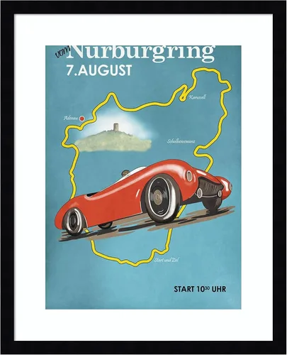 Vista 8 de Amanti Art Impresión artística enmarcada para pared, 24 x 20 pulgadas, Nurburgring Motorcycle Racing por Mark Rogan, arte de pared deportivo