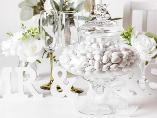 Vista 4 de Sconza Almendras Jordan Almendras de California con revestimiento de caramelo blanco Dulces de boda, bebé, despedida de soltera Fabricado