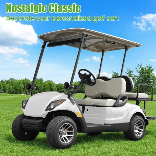 Vista 4 de 10L0L Carro de golf Bugle Horn, cuerno de aire de caracol cromado retro para Yamaha, EZGO, Club Car Bocina de seguridad fuerte y clásica Ajuste