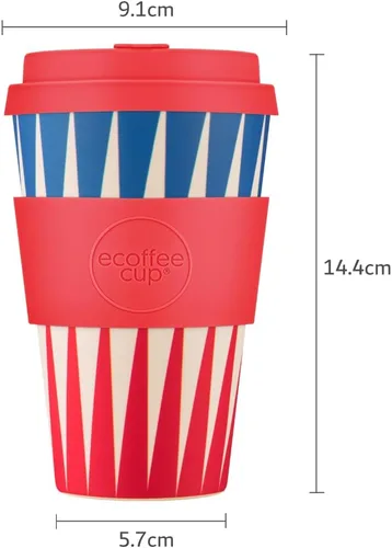 Vista 7 de Ecoffee Cup Taza de café reutilizable de 14 onzas (13.5 fl oz) – Taza de viaje a base de plantas PLA con tapa de silicona, sin melamina y apta