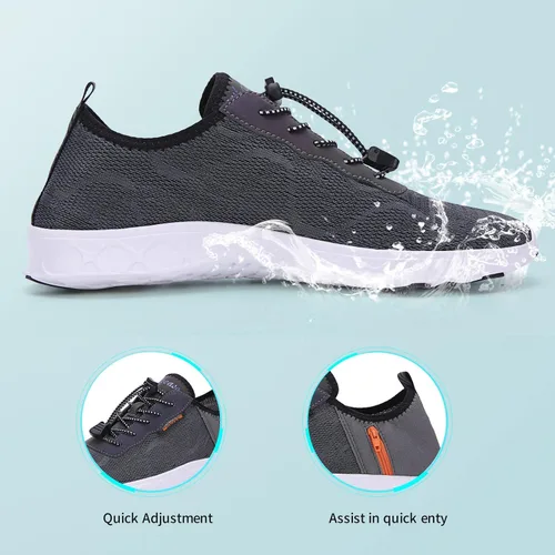 Vista 7 de Whatseaso Zapatos acuáticos para mujeres y hombres, ligeros, de secado rápido, para playa, adultos, zapatos deportivos para natación, surf, piscina