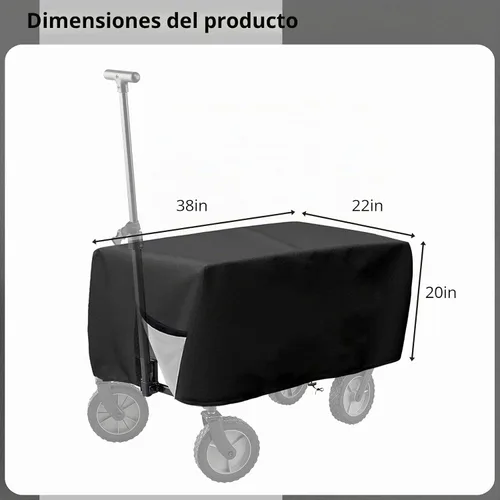 Vista 5 de Funda plegable para carro de jardín 600D, cubierta protectora de tela Oxford 600D, cubierta impermeable para carrito de jardín, cubiertas
