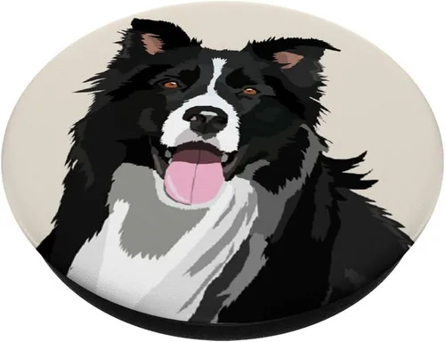 Vista 2 de Border Collie Dog - Soporte y agarre para teléfonos y tabletas, Negro
