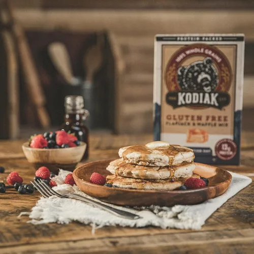Vista 4 de Kodiak Gluten Free Flapjack, Pancake & Waffle Mix, Frontier Oat, Alta en Proteína, 100% Granos Integrales (Paquete de 1)