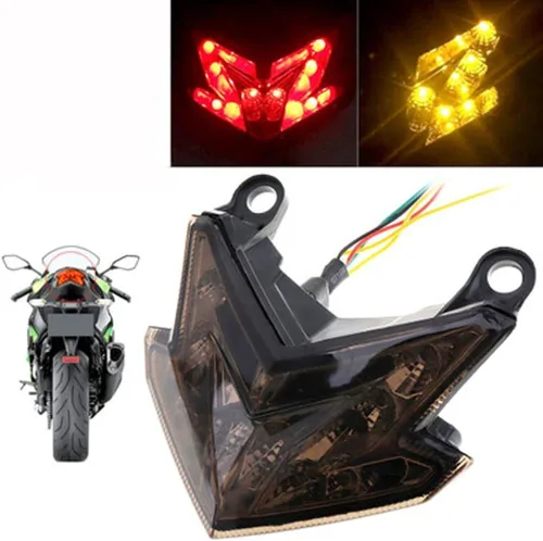 Vista 6 de ZYTC Luz trasera de motocicleta de 40 W 40 LED, luces de freno de funcionamiento integradas, lámpara de señal de giro con soporte de placa de Luz