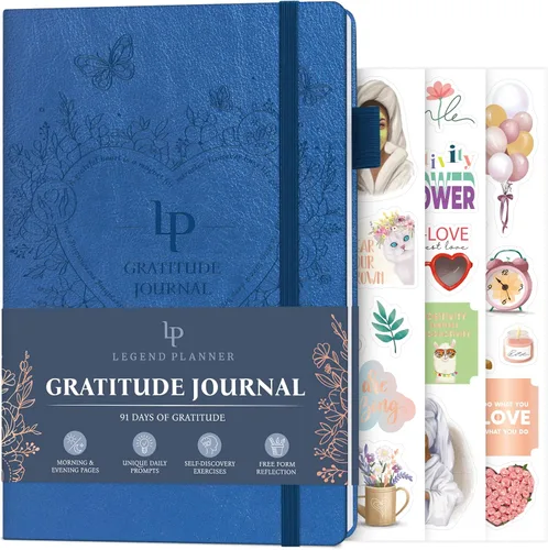 Vista 12 de Legend - Diario de gratitud – Diario diario para la positividad y la felicidad – Cuaderno de agradecimiento para escribir – Diario de afirmación
