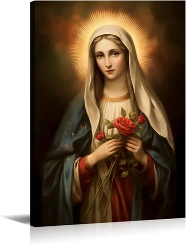 Vista 18 de Arte de pared de Jesús y cardenal, decoración de Cristo, cuadro enmarcado de Dios, pintura cristiana, inspiración religiosa, impresiones en lienzo