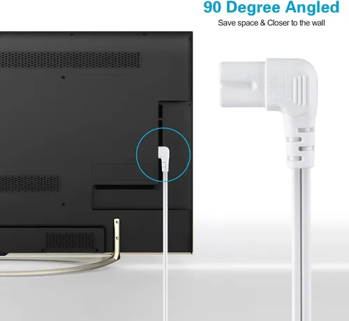 Vista 5 de Cable de alimentación C7 de 1.5 pies para impresora de TV, proyector