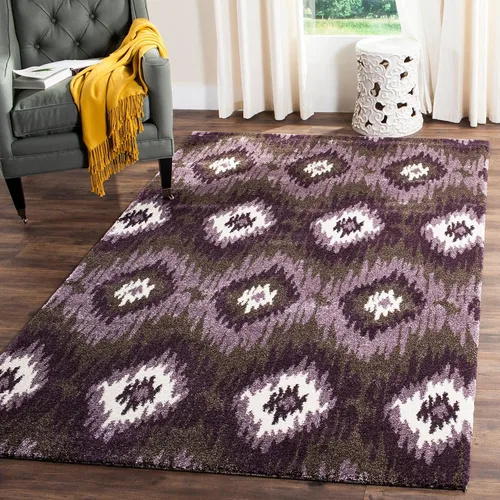 Vista 12 de SAFAVIEH Retro Collection - Alfombra decorativa de 3 x 5 pies, marrón oscuro y azul, diseño abstracto moderno, no desprende pelusa y de fácil