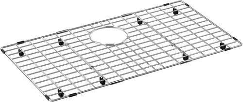 Vista 11 de Paquete de 2 rejillas de metal dorado para fregadero de cocina, 13"L X 11.6"W, protectores de fregadero de acero inoxidable con orificio de drenaje