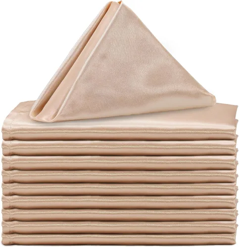 Vista 10 de YOUR CHAIR COVERS - Servilletas de tela de satén lavables de gran tamaño de 20 pulgadas, con dobladillo, reutilizables, para restaurantes, cenas