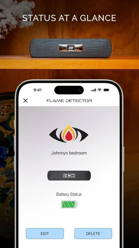 Vista 4 de Detección instantánea de llamas, notifica a los teléfonos de la llama y su ubicación, Android e iOS.