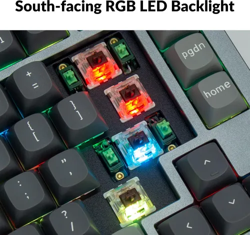 Vista 6 de Keychron Q1 75% Layout RGB Teclado mecánico personalizado con cable intercambiable en caliente, macro programable QMKVIA con interruptor azul