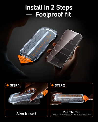 Vista 4 de SMARTDEVIL Paquete de 2 protectores de pantalla de privacidad para iPhone Air, vidrio templado 9H antiespía de 28°, resistente a impactos