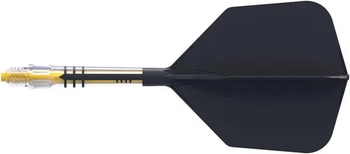 Vista 9 de CUESOUL ROST T19 - Eje de dardo integrado de carbono y vuelo con forma de ala grande, color negro con ejes amarillos