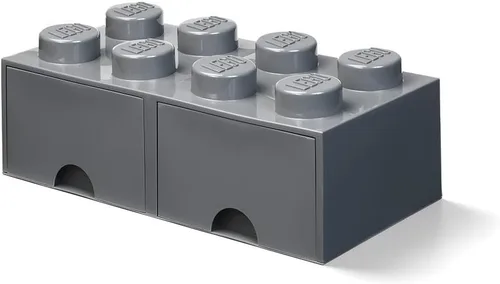 Vista 11 de LEGO - Cajón de ladrillos, 8 perillas, 2 cajones, caja de almacenamiento apilable, color verde menta aguamarina Verde oscuro