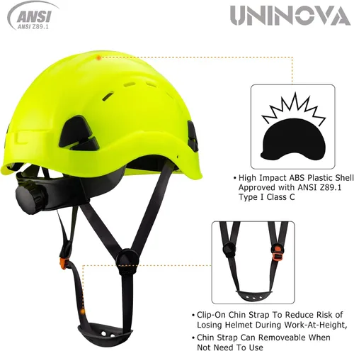Vista 2 de Hard Hat, Cascos De Construccion, Vented Safety Helmet HardHat OSHA Construction Safety Helmet, 6 Pt Suspension Adjustable Suspension for Arborist